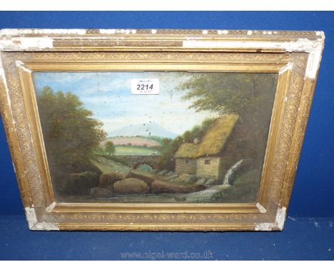 An Oil on board of Pandy Mill, North Wales by R. Price, dated on verso 1878 (frame a/f) 13" x 8 1/2".