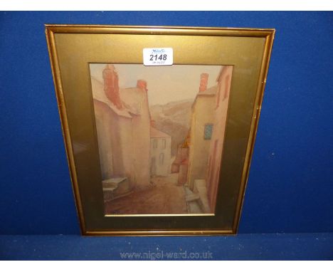 A framed watercolour, signed by J. R. Hance. 28.5cm x 35cm.