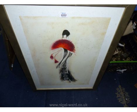 A Marilyn Robertson print titled 'Lady Red Fan Li'.