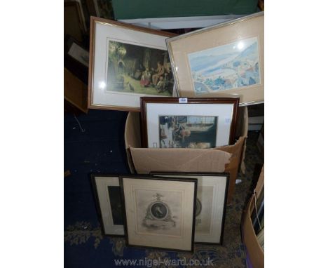 A quantity of Prints to include One of the family by Fredrick George Cotman, Grandfather tells a story, Albert Anicer 'portra