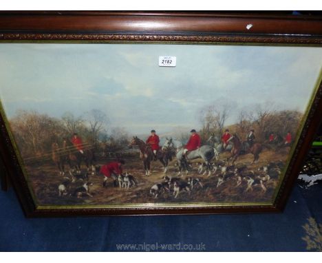 A large framed Heywood Hardy Print initialled 'Autumn Meeting', 34 1/4" x 24 1/4".