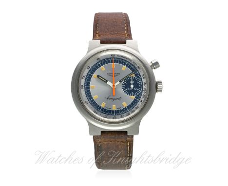 A GENTLEMAN'S STAINLESS STEEL LONGINES CONQUEST SINGLE BUTTON CHRONOGRAPH WRIST WATCH CIRCA 1972 MUNICH OLYMPIC GAMES SPECIAL