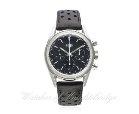A GENTLEMAN'S STAINLESS STEEL HEUER CLASSIC CARRERA CHRONOGRAPH WRIST WATCH DATED 2000, REF. CS3111 TAG HEUER RE-EDITION WITH