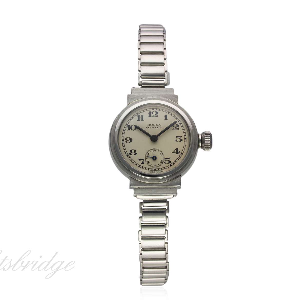 A RARE LADIES STAINLESS STEEL ROLEX OYSTER "EGYPTIAN" BRACELET WATCH