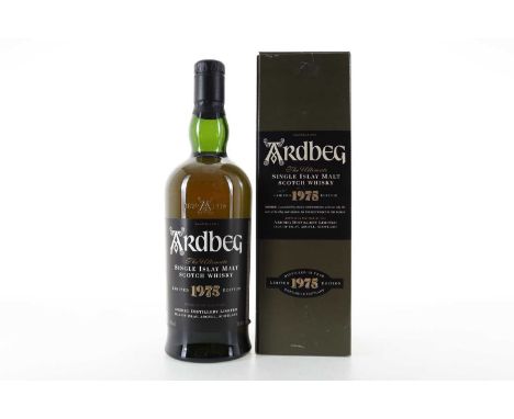 ARDBEG 1975 VINTAGE ISLAY SINGLE MALT  Bottled: 199843% ABV / 70cl  Located on the island’s rugged south coast, Ardbeg distil