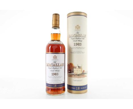 MACALLAN 1983 18 YEAR OLD SPEYSIDE SINGLE MALT  Distilled: 198343% ABV / 70cl  There are few distilleries in the world quite 