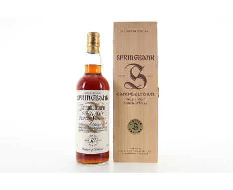 SPRINGBANK 30 YEAR OLD MILLENNIUM CAMPBELTOWN SINGLE MALT  46% ABV / 70cl  There are very few distilleries left in Scotland t