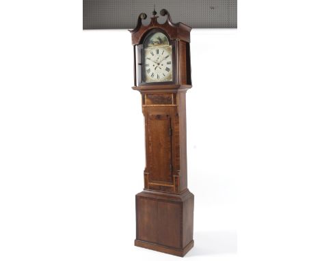 An early 19th century oak longcase clock, the white painted dial named for Wm Giscard/Downham, with Roman numerals, painted a