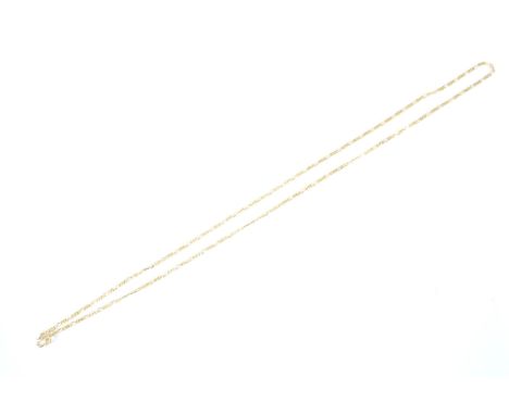 A 14ct gold Hong Kong chain link necklace, drop 43cm, 31.9g