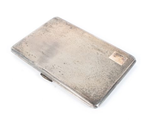 A silver cigarette case, with engine turned decoration to the front and back and with silver gilt lining, maker Fredrick Fiel