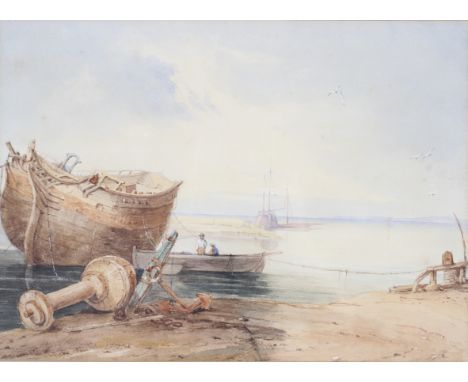 Late 19th century School, a Seascape watercolour, framed, 44.5 cm x 32 cm 