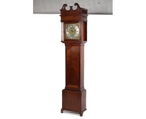 A late 18th century mahogany brass dialled eight day longcase clock, named for InCulliford Bristol, with silvered chapter rin