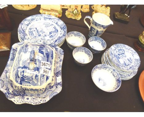 SPODE ITALIAN CERAMICS.  Selection of Spode Blue Italian ceramics 