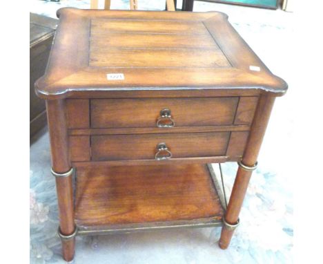 STEEL BOUND DRAWERS. Hardwood drawers with shelf below 63 cm square, H: 66 cm