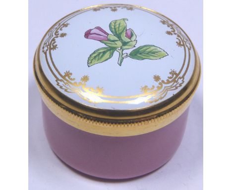 SPODE PILL POT. Spode enamel pill pot, boxed