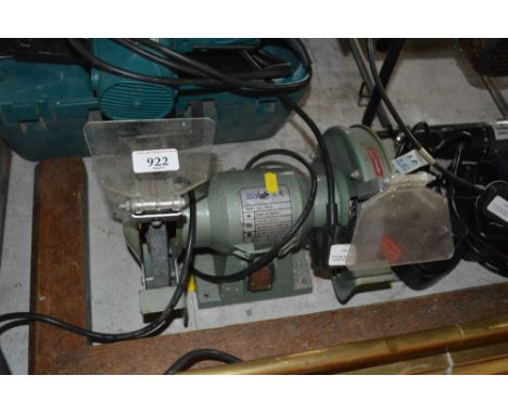 A bench grinder