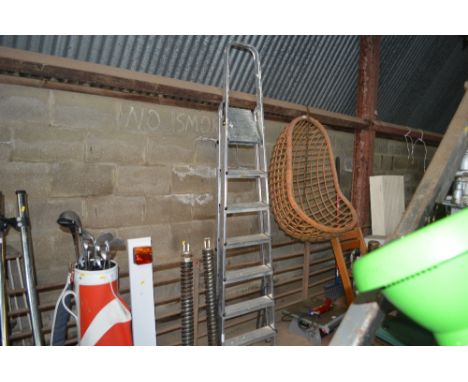 An aluminium step ladder