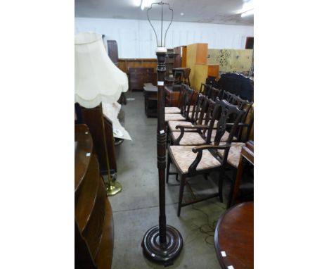 An elm standard lamp 