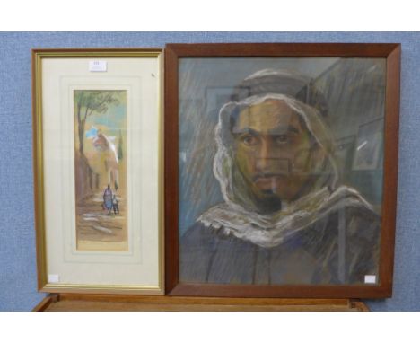 Robin Craig Guthrie, British 1902 - 1971, portrait of an Arab gentleman, pastel, framed