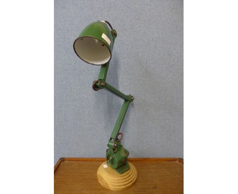 An industrial articulated machinist lamp 