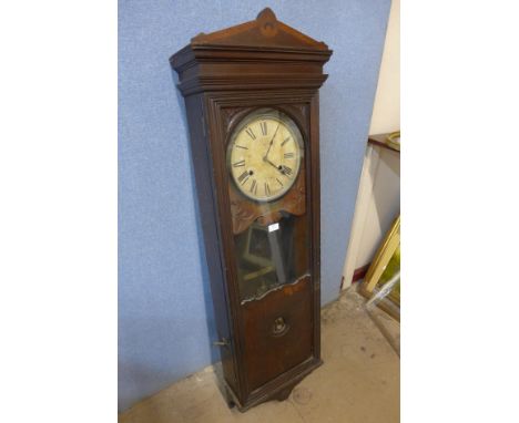 An American 19th century oak cased international time recorder, London, Bundy Time Recorder, Binghamton NY, USA 