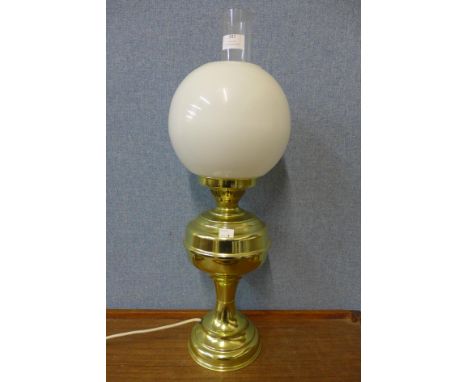 A brass table lamp 