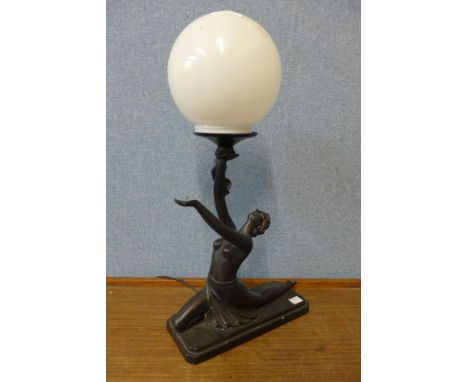 An Art Deco style figural table lamp 