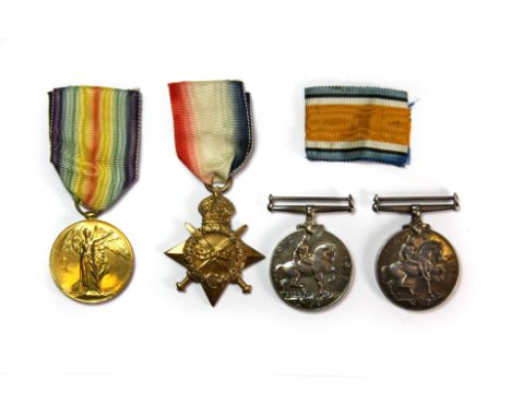 Three  First World War Service Medals for 70663 Sapper W. H. Brown Royal Engineers together with a single mdeal for 3077014 P
