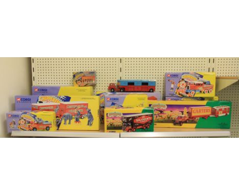 A Corgi Classics Chipperfield Circus set and Showmans Range collection together with an earlier Chipperfield Animal Carrier a