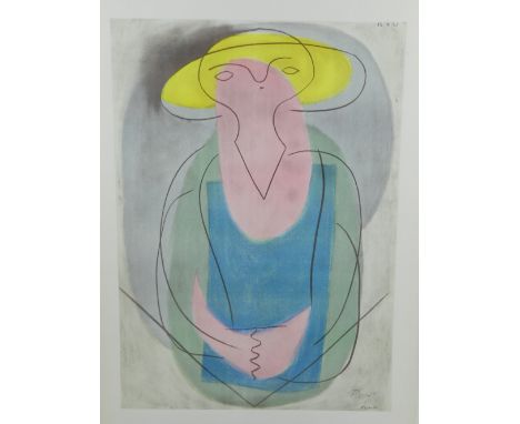 After Picasso. Surrealist portrait study, facsimile print. H: 39cm W: 28cm