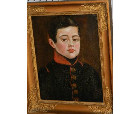 Late 19th / early 20th century French school. Portrait study of a Napoleonic cadet, oil on board, H: 33cm W: 27cm, together w