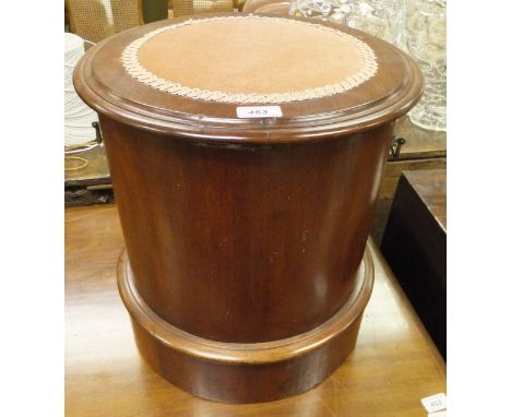 A Victorian mahogany cylindrical commode stool (converted)