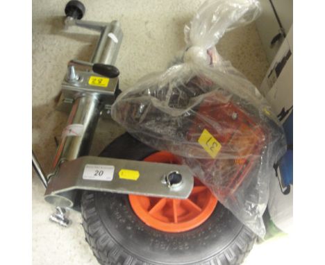 A pneumatic jockey wheel and a magnetic trailer light set*