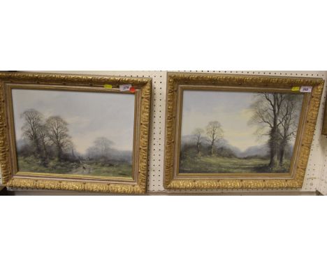 J CAESAR SMITH "Rural landscapes", oil on canvas, a pair, both signed CONDITION REPORTS Height is 28.5 cm x 40 cm wide.  Pict