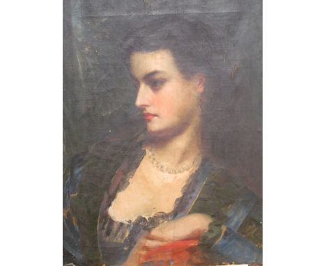 Portrait of a Lady, oil on canvas, unframed 51 x 40cm  