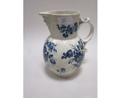 An 18th century Worcester blue and white mask jug  
