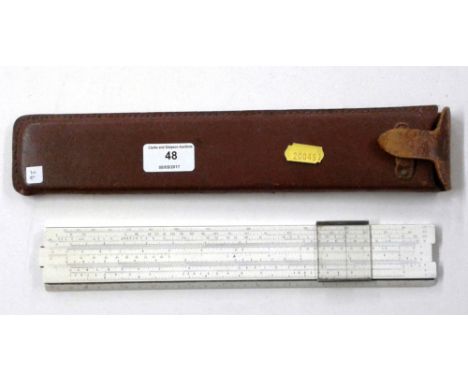 A Vintage slide rule in leather case