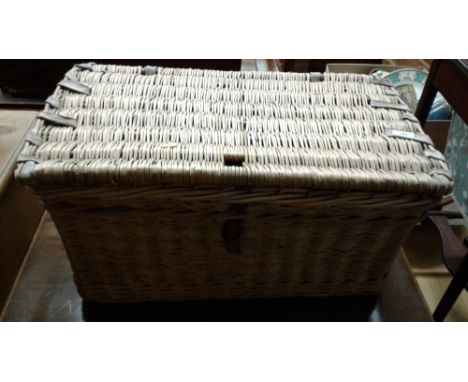 A large wicker hamper