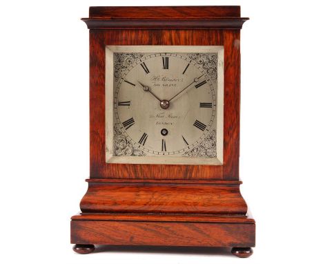 HENRY BANISTER Late GRANT, 75, FLEET STREET, LONDON&nbsp;A good late Regency Rosewood four glass MANTEL CLOCK with o'gee moul