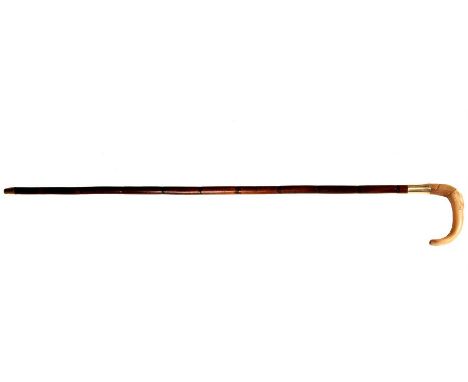 A late 19th Century&nbsp;simulated Bamboo horn handled SWORD STICK 88cm overall&nbsp;