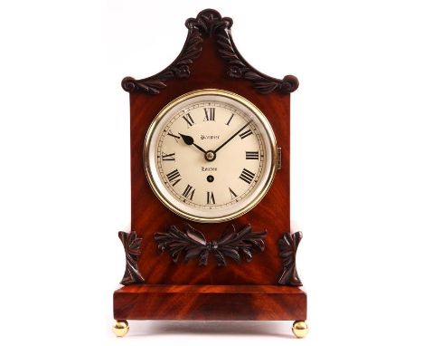 BARWISE, LONDON A stylish late Regency figured Mahogany BRACKET CLOCK with applied carved decoration the&nbsp;concave sided c