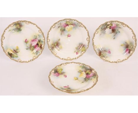 M BLAKE/J LANDERA Royal Worcester ten piece CABINET SERVICE comprising eight Plates and two&nbsp;shallow Compotes each piece 