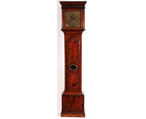 JAN RENSMAN, ZWOLA rare early 18th Century Dutch Ebony lined and cross-banded panelled Mulberry eight day LONGCASE CLOCK with