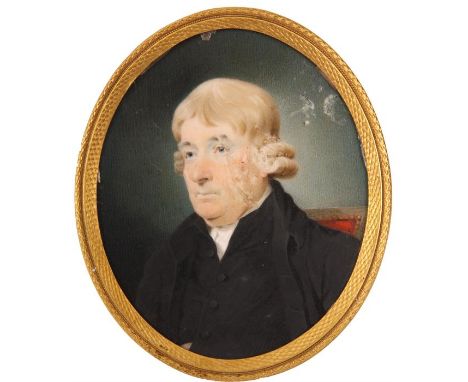 An early 19th Century oval MINIATURE BUST PORTRAIT of a Gentleman inscribed on reverse Rev. J. Olive 1775-1822 &nbsp;- ornate