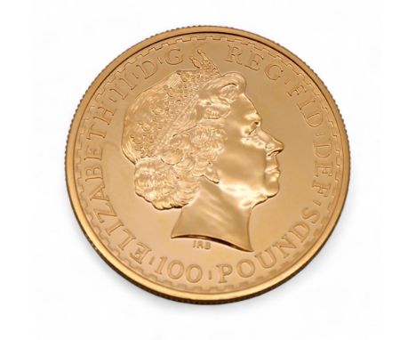 Elizabeth II&nbsp;(1952-2022)&nbsp;100 Pounds Britannia 2009 Obverse Fourth crowned portrait of Queen Elizabeth II right, wea