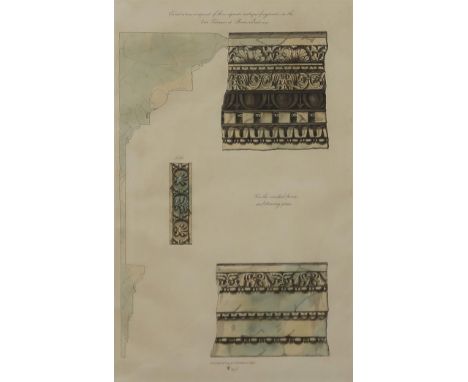 CHARLES HEATHCOTE TATHAM (ENGLISH 1772-1842) &nbsp;ENTABLATURE COMPOSED OF THREE SEPARATE ANTIQUE FRAGMENTS IN THE ORTO FARNE