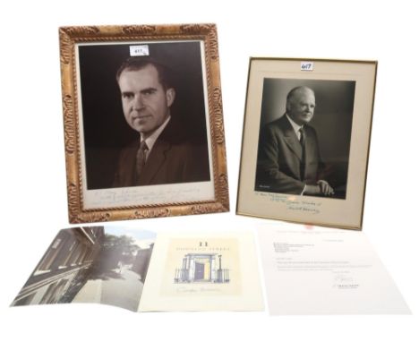 AUTOGRAPHS A signed portrait photograph of U.S. President Richard Nixon, inscribed "To May Davie, with grateful appreciation 
