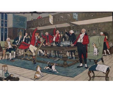 CECIL ALDIN (ENGLISH 1870-1935) &nbsp;COLLECTION OF HUNTING LITHOGRAPHS &nbsp;Lithograph, signed, 37 x 60cm &nbsp;(6) Conditi