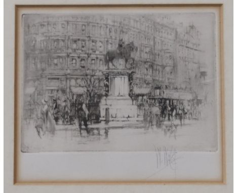 WILLIAM WALCOT RBA RE (BRITISH 1874-1943) &nbsp;CHARING CROSS &nbsp;Etching, signed lower right, 12 x 13cm &nbsp;Title inscri