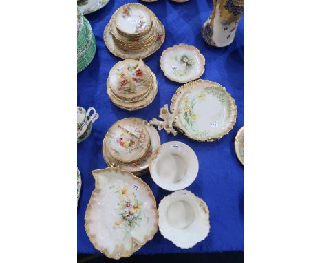 A quantity of Nautilus tea wares including plates and saucers, dishes, a tree shaped&nbsp; flowers holder etc (41) Condition 
